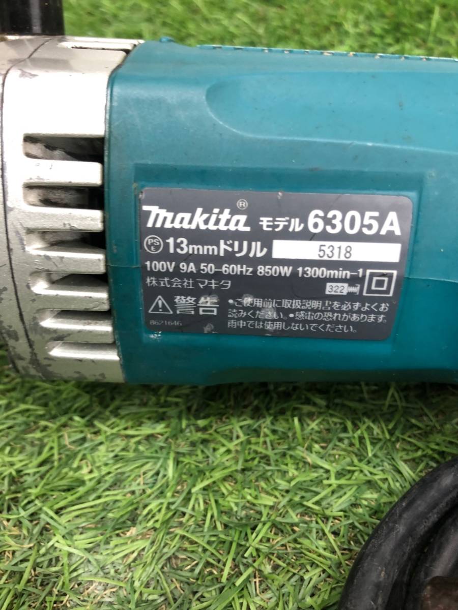 【中古品】★makita(マキタ) 13㎜電気ドリル ブレーキ付(鉄工13㎜ 木工30㎜) 6305A　ITPAWLSIH90S_画像3