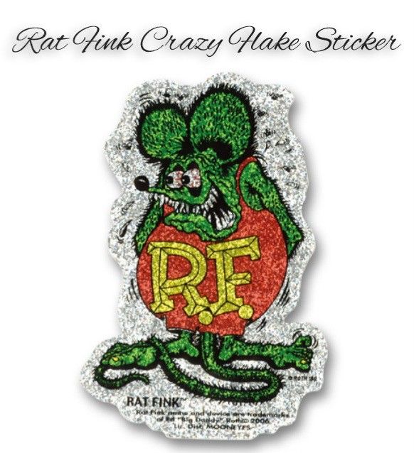 新入荷!!【RATFINK】ラットフィンク クレイジーフレーク ステッカー /ラメ・キラキラ加工