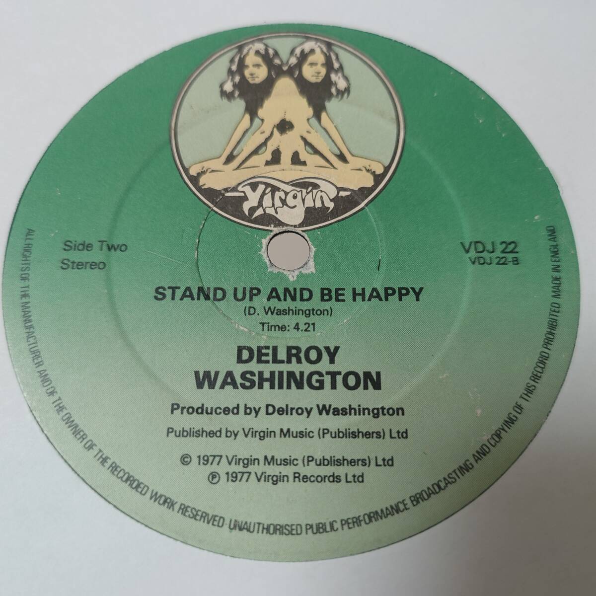 Delroy Washington - Give All The Praise To Jah / Stand Up And Be Happy // Virgin 12inch / Roots_画像2