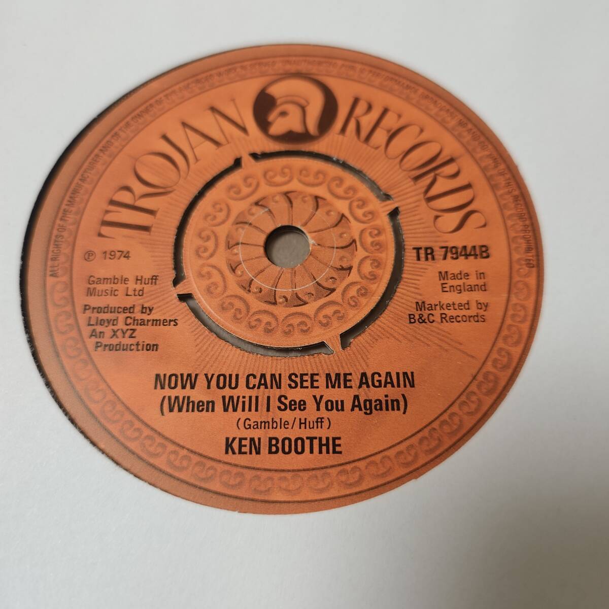 Ken Boothe - Crying Over You / Now You Can See Me Again (When Will I See You Again) // Trojan Records 7inchの画像2
