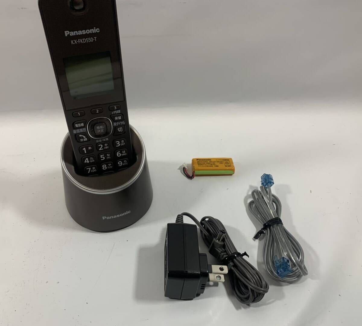 Panasonic VE-GDS15-T KX-FKD550-T コードレス電話機 ブラウン 通電確認済 _画像1