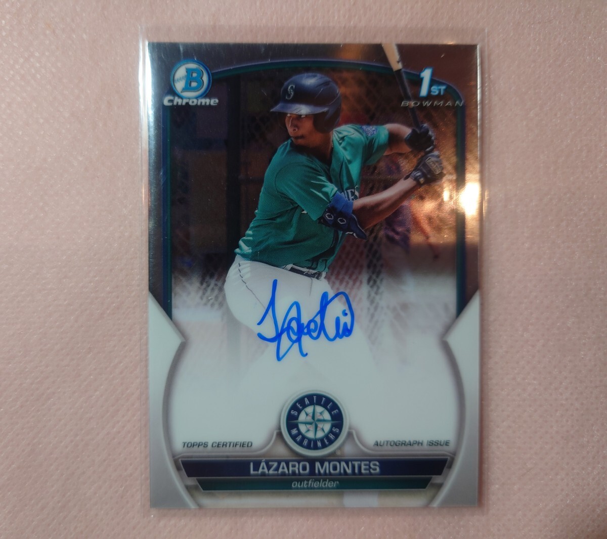 LAZARO MONTES 1st Bowman autograph MARINERS Bowman Chrome 2023の画像1