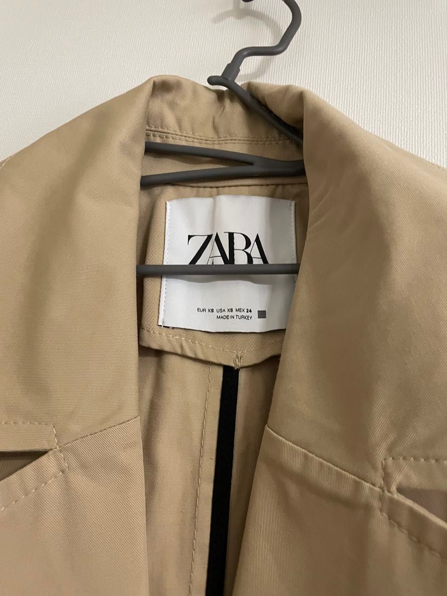 ZARA トレンチ　ノースリーブ　ジレ　XS ベルト付き アウター スプリングコート
