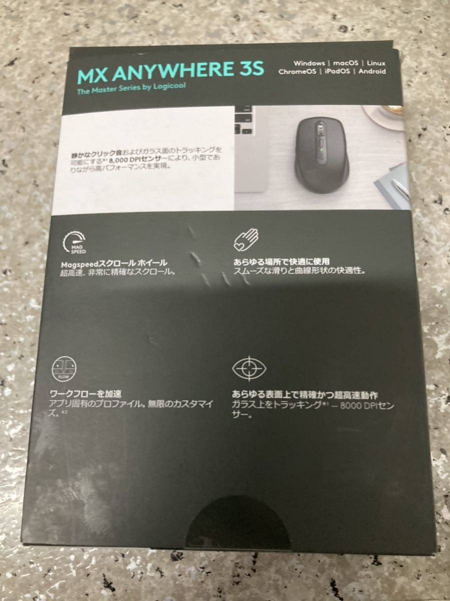 AZ-558.ジャンク扱い ロジクール MX ANYWHERE 3S MX1800GR 静音 マウス Bluetooth コンパクト Smart Actions 対応 高速スクロールホイール_画像5