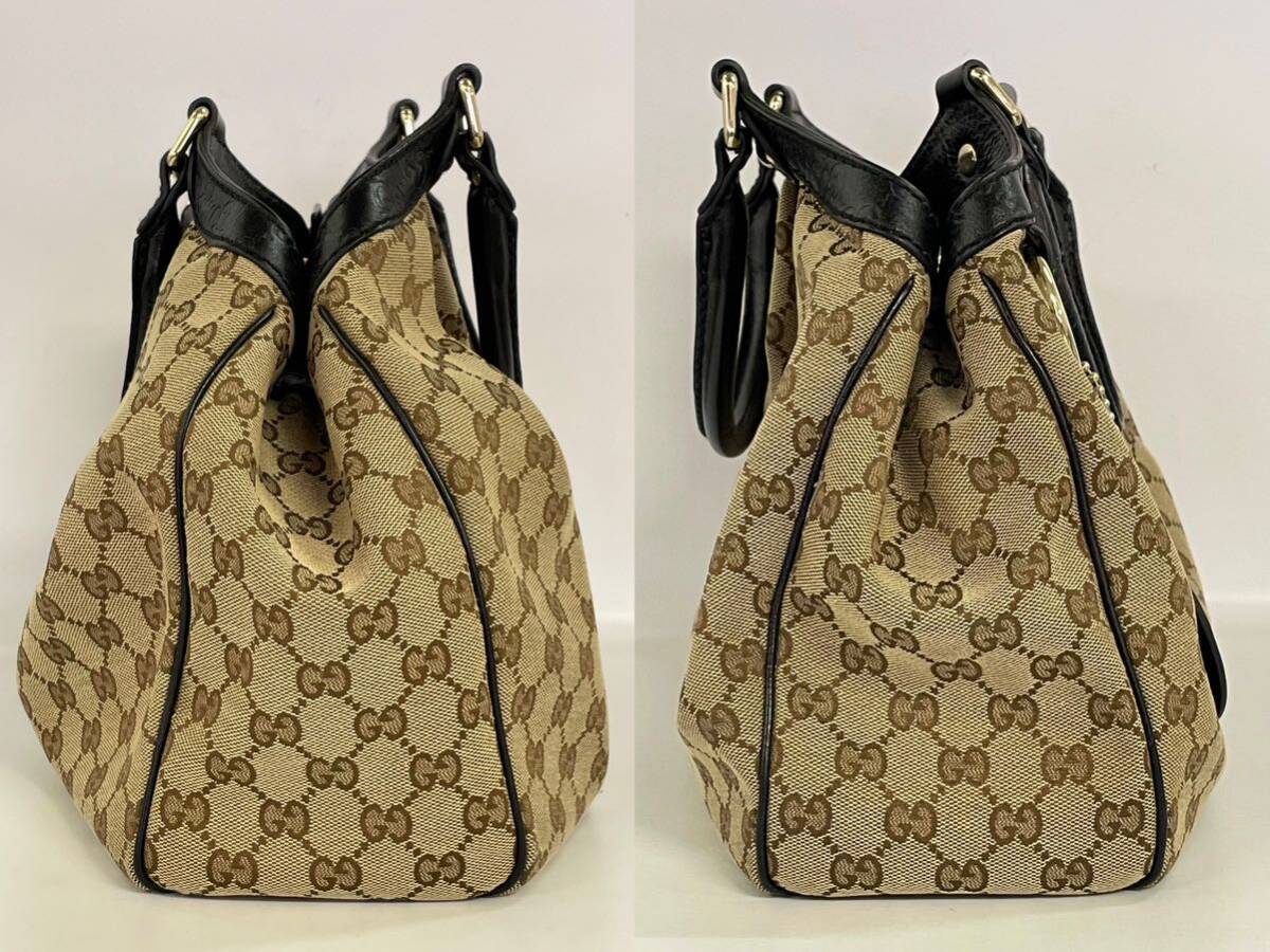 【3A29】1円スタート GUCCI / 211944 493075 グッチ GG キャンバス スーキー ハンドバッグ ベージュ ブラウン レディース_画像8