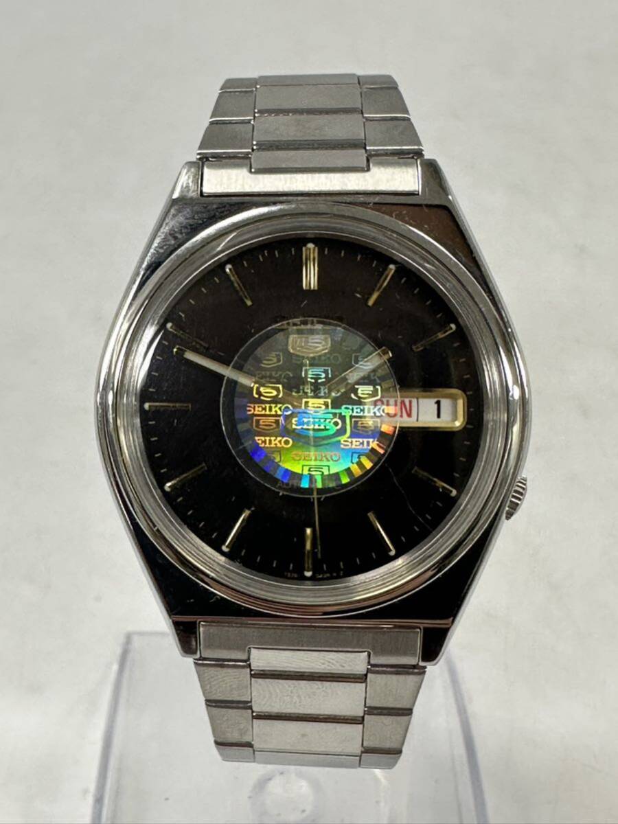 【3T42】1円スタート SEIKO 5 AUTOMATIC / 7S26-3140 セイコー 稼働品 黒色文字盤 デイデイト 自動巻き メンズ 腕時計 _画像2