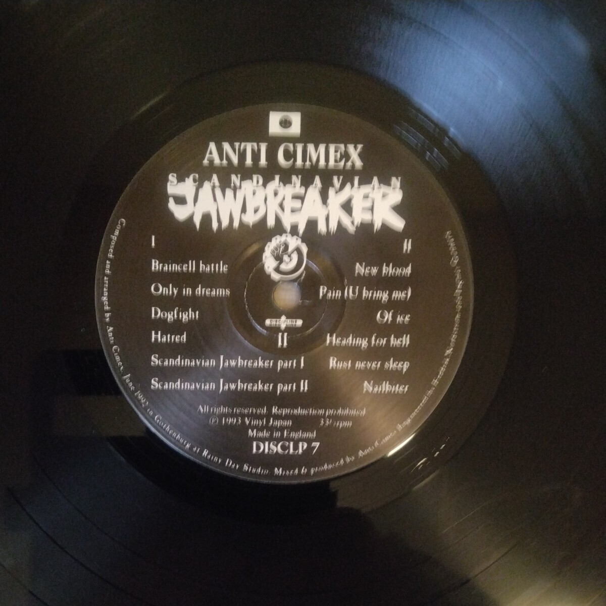 激レア ANTI CIMEX/SCANDINAVIAN JAWBREAKER LP VINYL JAPAN オリジナル盤 discharge shitlickersの画像6