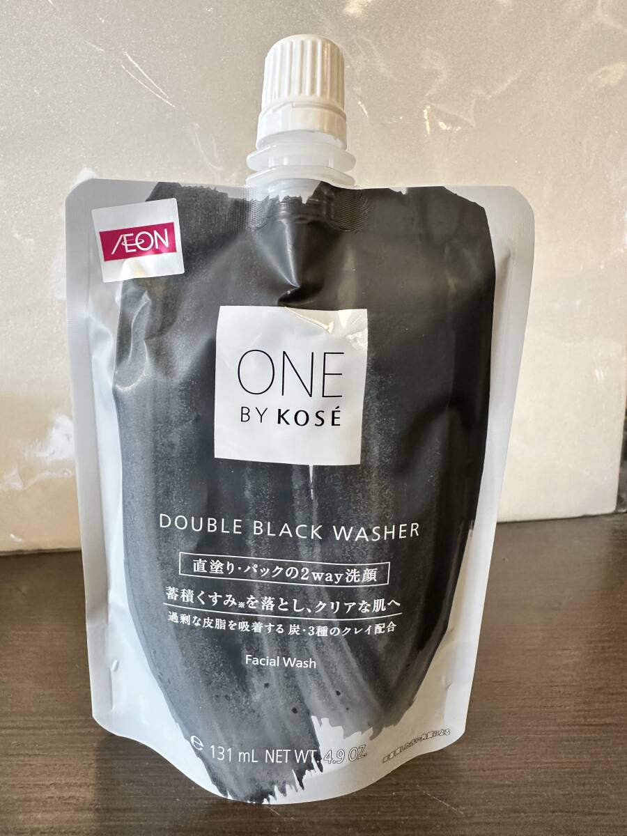 未開封新品 KOSE - ONE BY KOSE ダブルブラックウォッシャー 140g - パック洗顔もできる直塗り洗顔料 コーセー クリックポスト可185円_画像1