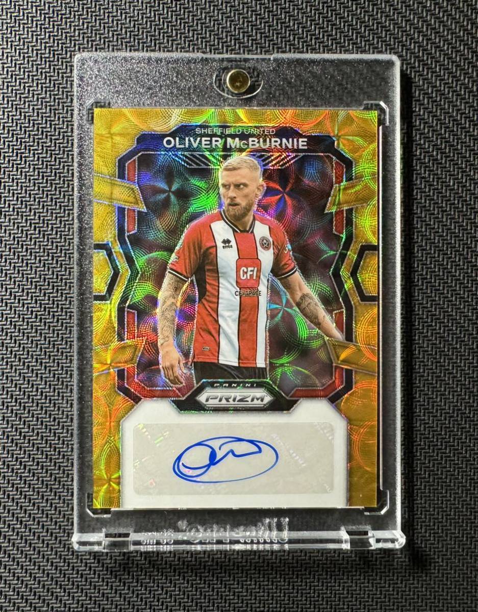 【直筆サインカード】　Panini Prizm premier league choice Oliver McBurnie GOLD 10枚限定　Sheffield United マグバーニー_画像1