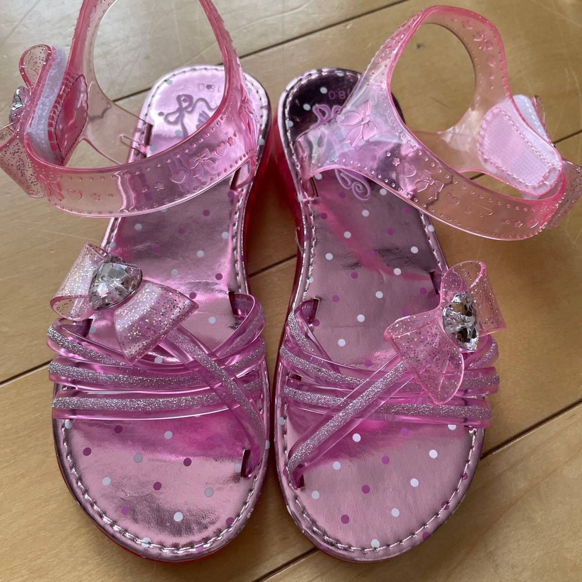 未使用 マザウェイズ サンダル 夏用 サマーシューズ 女の子 18cm ピンク 靴