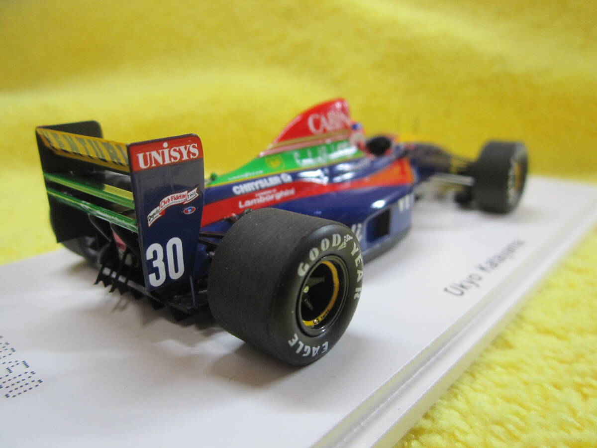 Romu特注 Spark 1/43 1992 Canada GP Larrousse LC92 Lamborghini 片山右京 直筆サイン入り（ラルース ランボルギーニ カナダ ロムの画像8