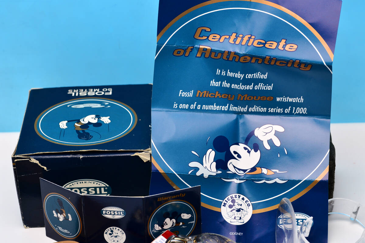  Disney не использовался FOSSIL Fossil Mickey Mouse SWIM ограничение кварц часы 