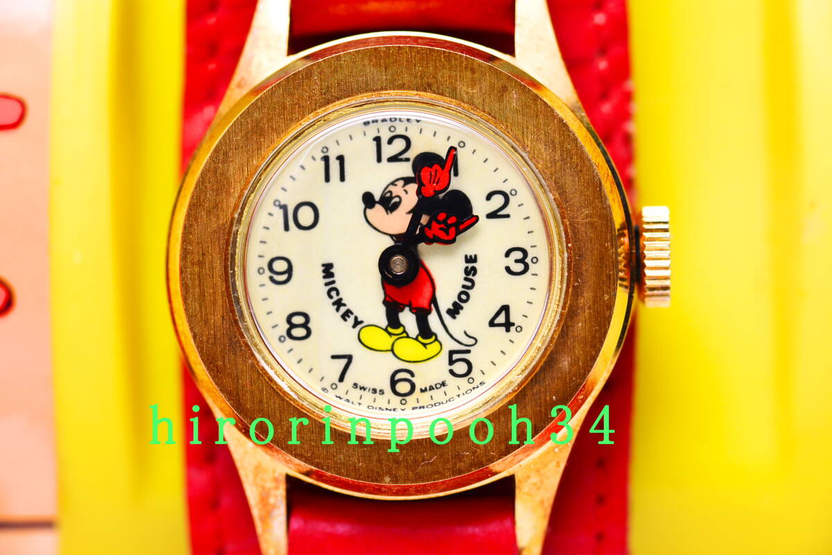 貴重　●　ＢＲＡＤＬＥＹ　●　ミッキーマウス　手巻腕時計　●　ワイルドトラックベゼル　●　ＳＷＩＳＳ製_画像4