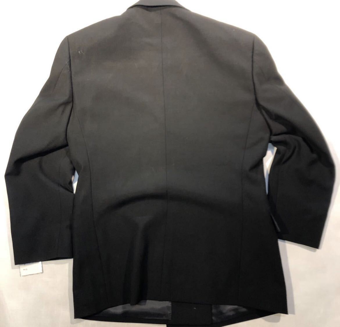 新品 定価3.9万円【サイズA3 XS★Kanebo礼服】4Bダブルスーツ 漆黒フォーマル 背抜き ノーベンツ 2タック アジャスター付き ウール100%_画像4