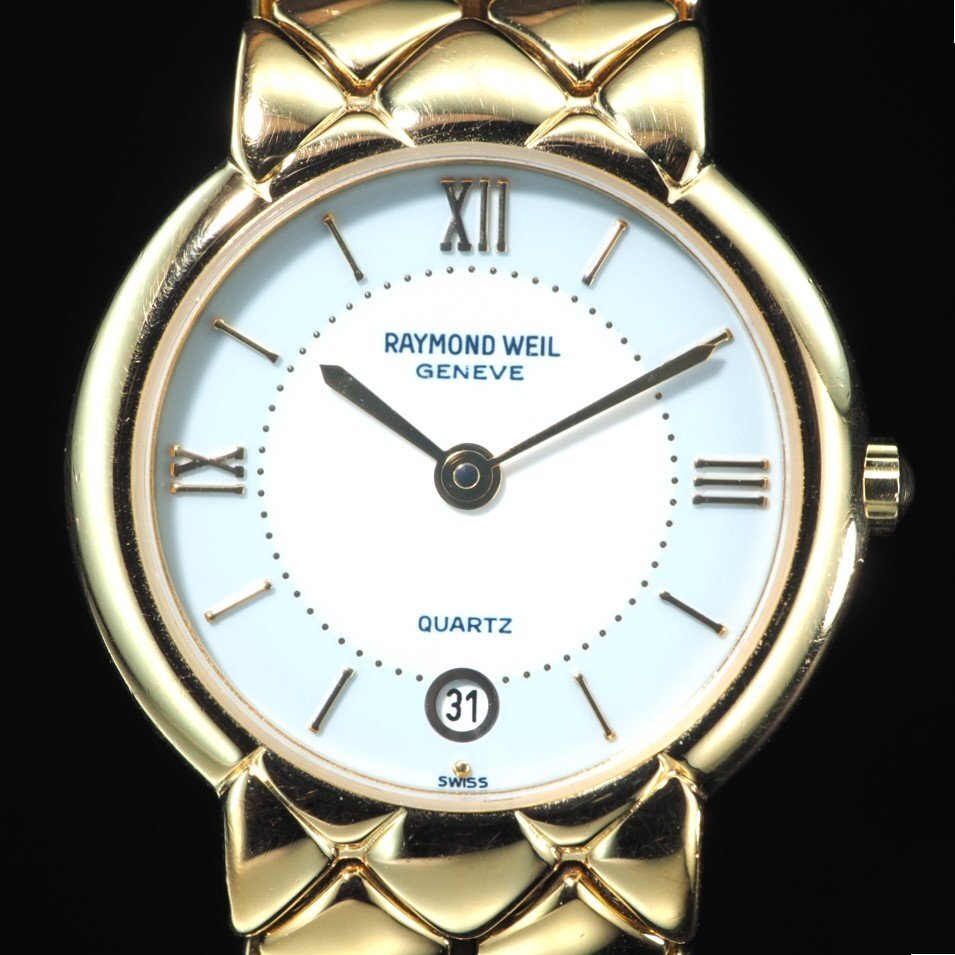RAYMOND WEIL レイモンドウィル GP QZ クォーツ USED品 稼働品 ゴールドカラー 両開きブレス レディース 腕時計 「23681」_画像2