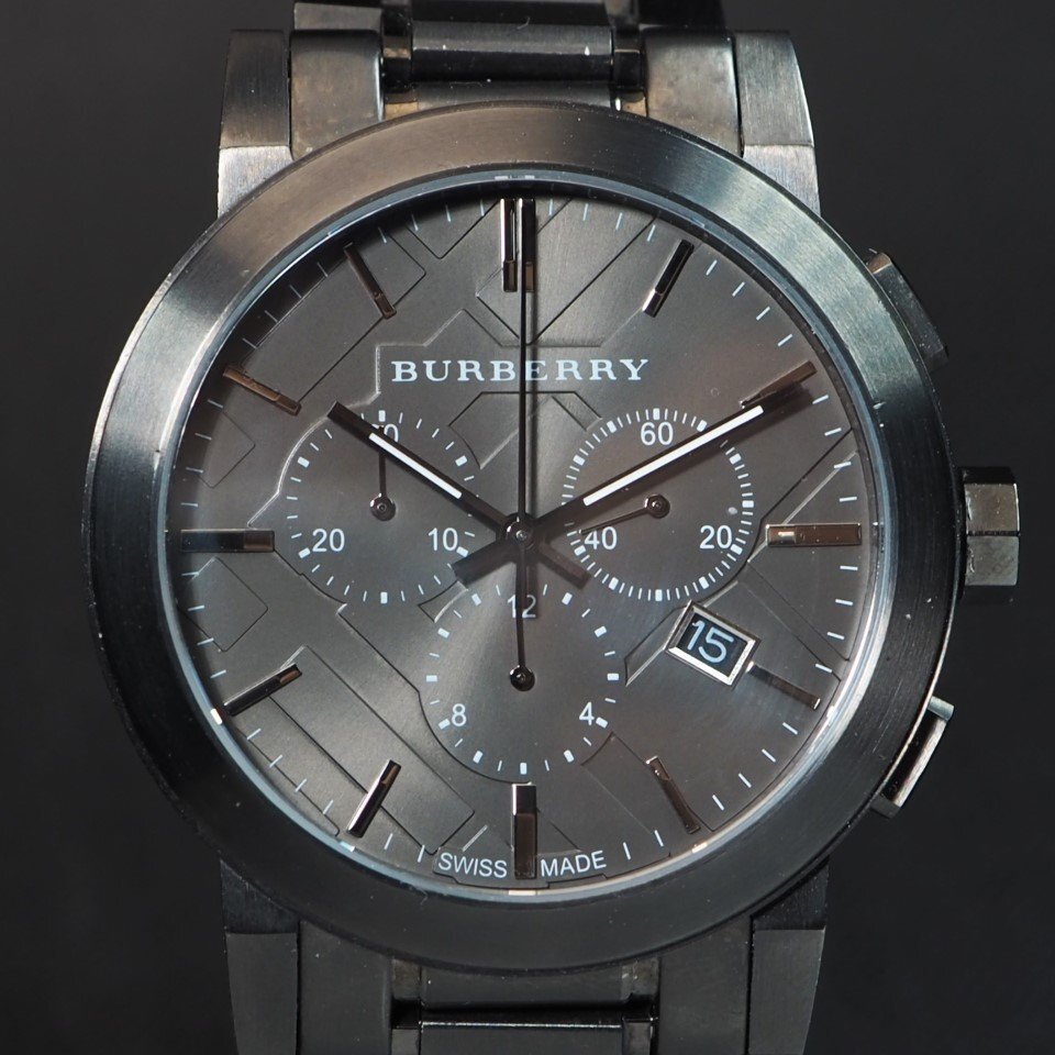 BURBERRY バーバリー ザ・シティ BU9354 SS QZ グレー系文字盤 デイト メンズ 腕時計 「23607」_画像3