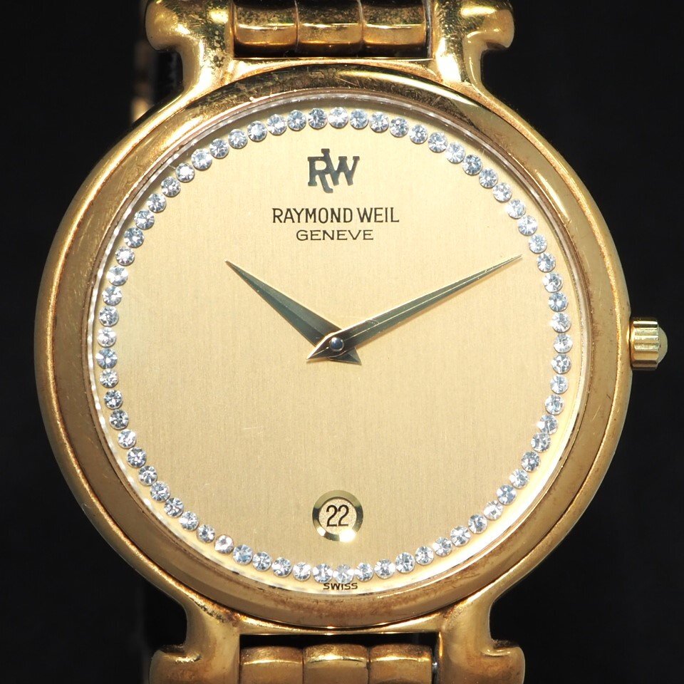 【電池交換済】 RAYMOND WEIL レイモンド ウィル Fidelio フィデリオ Ref.9137-2 GP QZ デイト メンズ 腕時計 「23659」の画像3