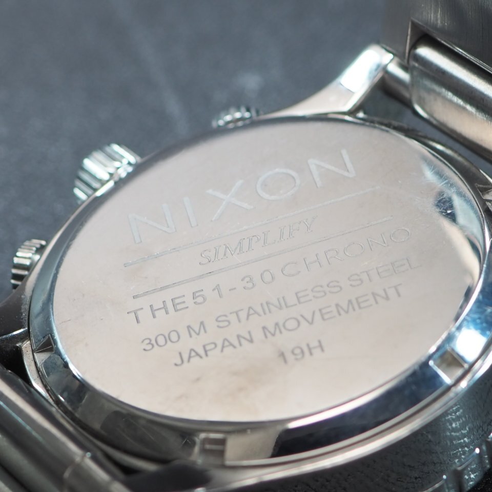 NIXON ニクソン SIMPLIFY シンプリファイ THE51-30 QZ SS CHRONO クロノグラフ デイトホワイトダイアル メンズ 腕時計「23611」の画像8