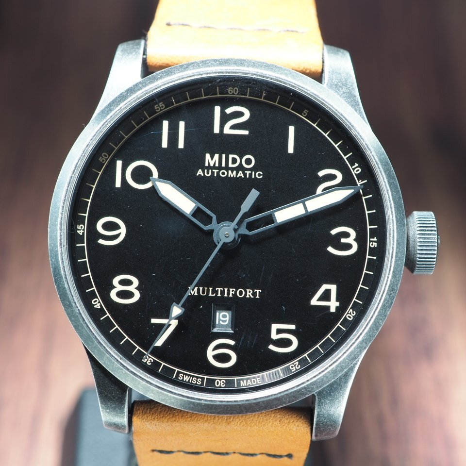 MIDO ミドー マルチフォート M032.607.36.050.99 SS/革 自動巻き 替えベルト シースルーバック 箱 保 メンズ 腕時計 「23682」の画像3