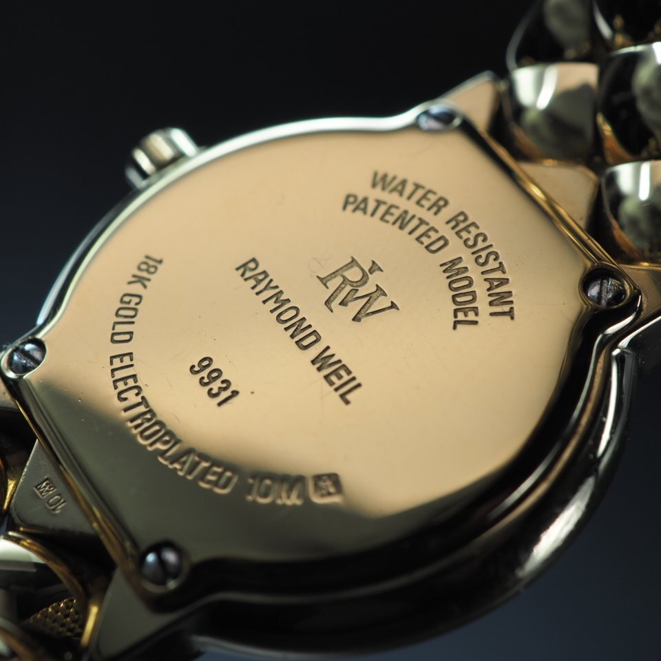 RAYMOND WEIL レイモンドウィル GP QZ クォーツ USED品 稼働品 ゴールドカラー 両開きブレス レディース 腕時計 「23681」_画像8