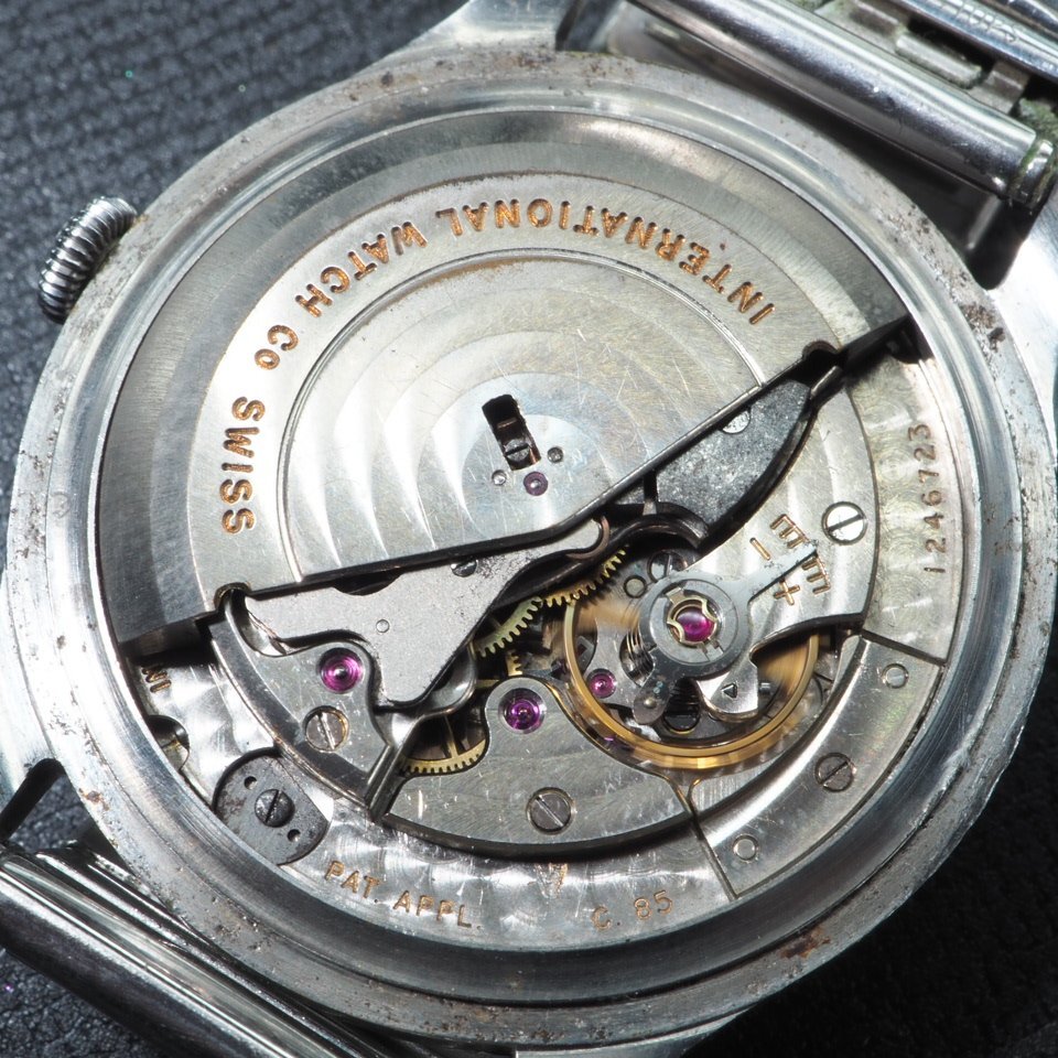 IWC インターシャフハウゼン SS Cal.85 自動巻き 機械式 シルバーカラー 社外ブレス 伸縮ブレス 3針 メンズ 腕時計 「23679」の画像7