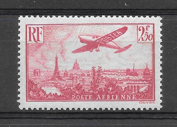 フランス 1936年 ★ 航空切手 ★ パリ上空を飛ぶ飛行機の画像1