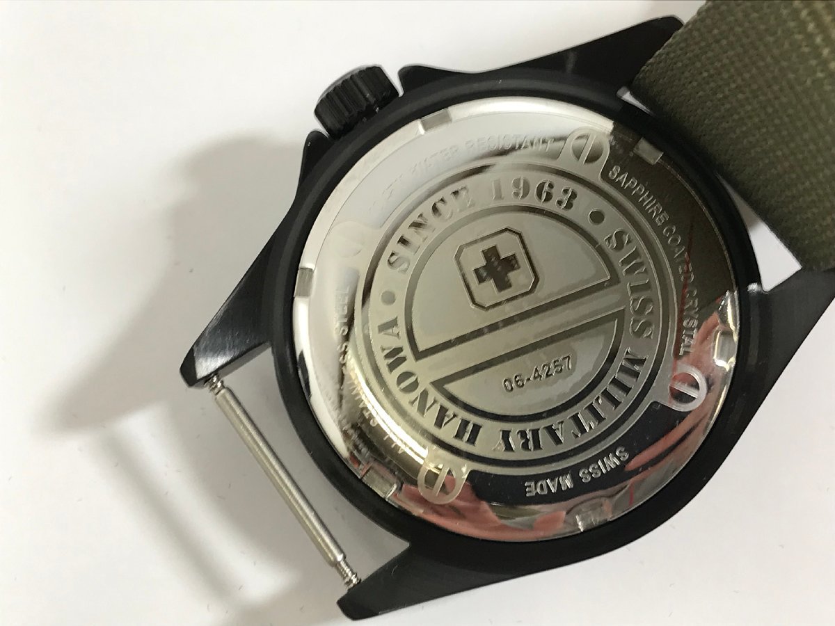 SWISS MILITARY HANOWA Swiss Military quartz 06-4257 khaki × orange wristwatch men's unused 2