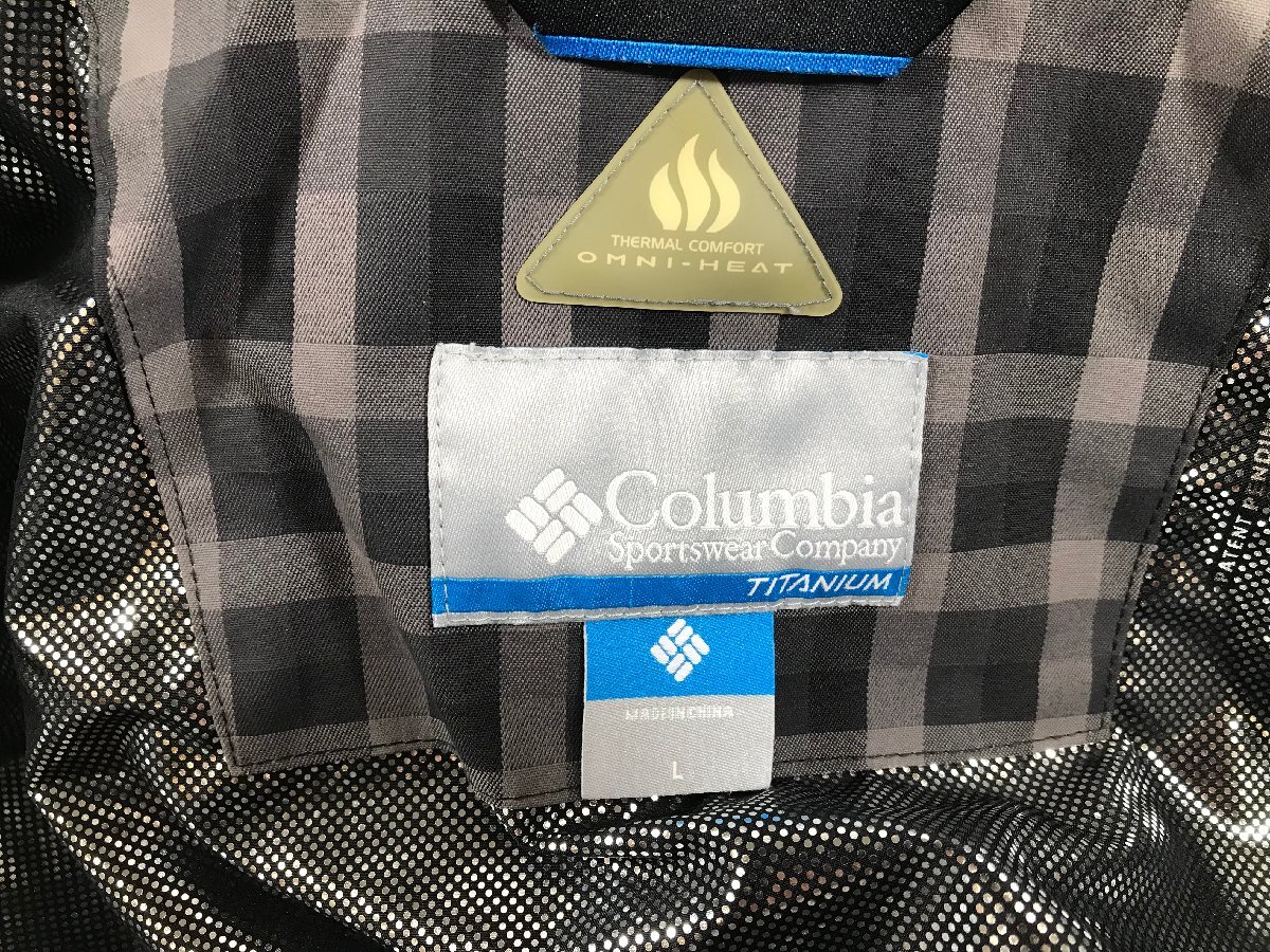 Columbia コロンビア スノボ スノーボード ウェア 上下セット トップス L チェック柄 パンツ M ブラック系 OMNI-TECH ユーズドの画像4
