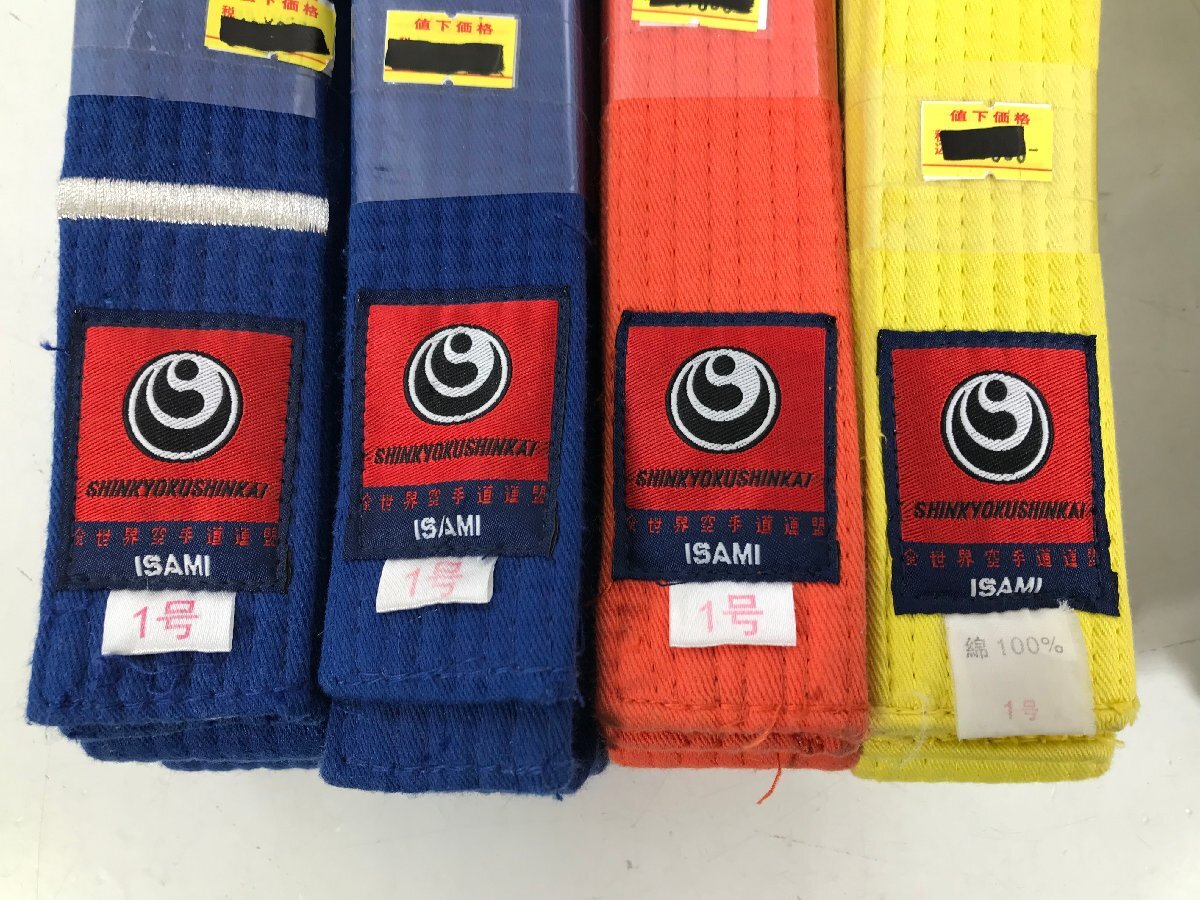 SHINKYOKUSINKAI all world karate road ream .ISAMI karate for color obi 1 number 2 number blue obi yellow obi orange obi summarize used 