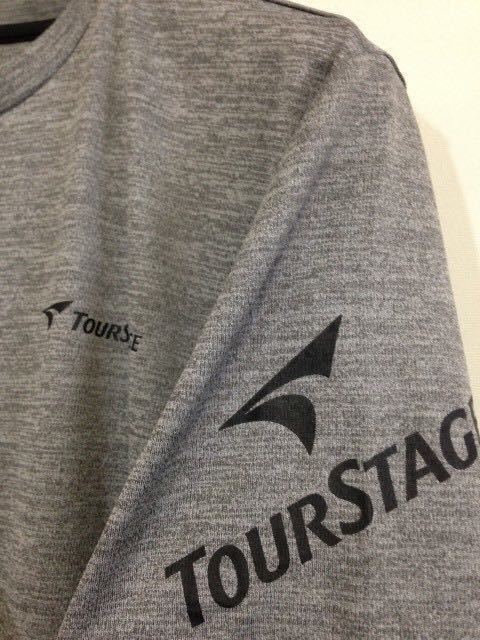 TOURSTAGE GOLF ツアーステージ ゴルフ 吸水速乾 軽量 半袖 Tシャツ カットソー LLサイズ 杢グレー 新品タグ付き_画像3