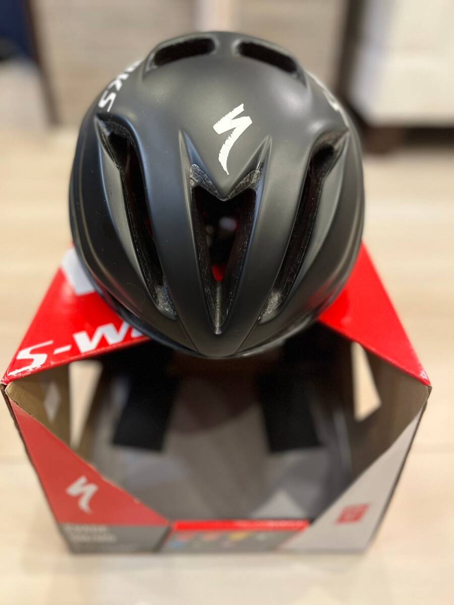 送料無料 スペシャライズド S-Works Evade Black SM/MD 55-60cm マット ブラック 黒 おまけ付 specialized 艶消し 美品の画像1