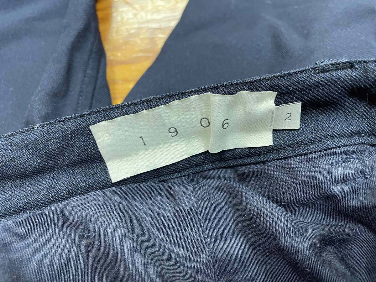 【1906 by Gymphlex/バイジムフレックス】Poly Tuck Tapered Slacks size2 NAVY ポリエステル タック テーパードスラックス パンツの画像8