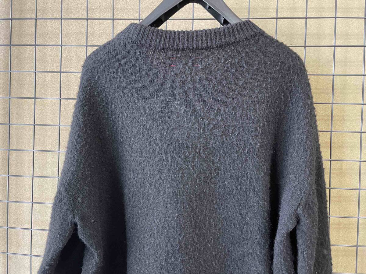 【unfil/アンフィル】Brushed Camel Sweater Crewneck BLACK size1 MADE IN JAPAN クルーネック キャメル セーター シャギー ニットの画像5