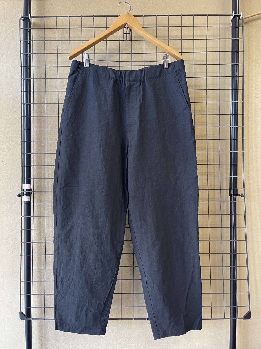 美品【WEWILL/ウィーウィル】Wool×Paper Yarn Wide Silhouette Tapered Slacks size3 ワイドシルエット テーパード スラックス パンツ_画像1