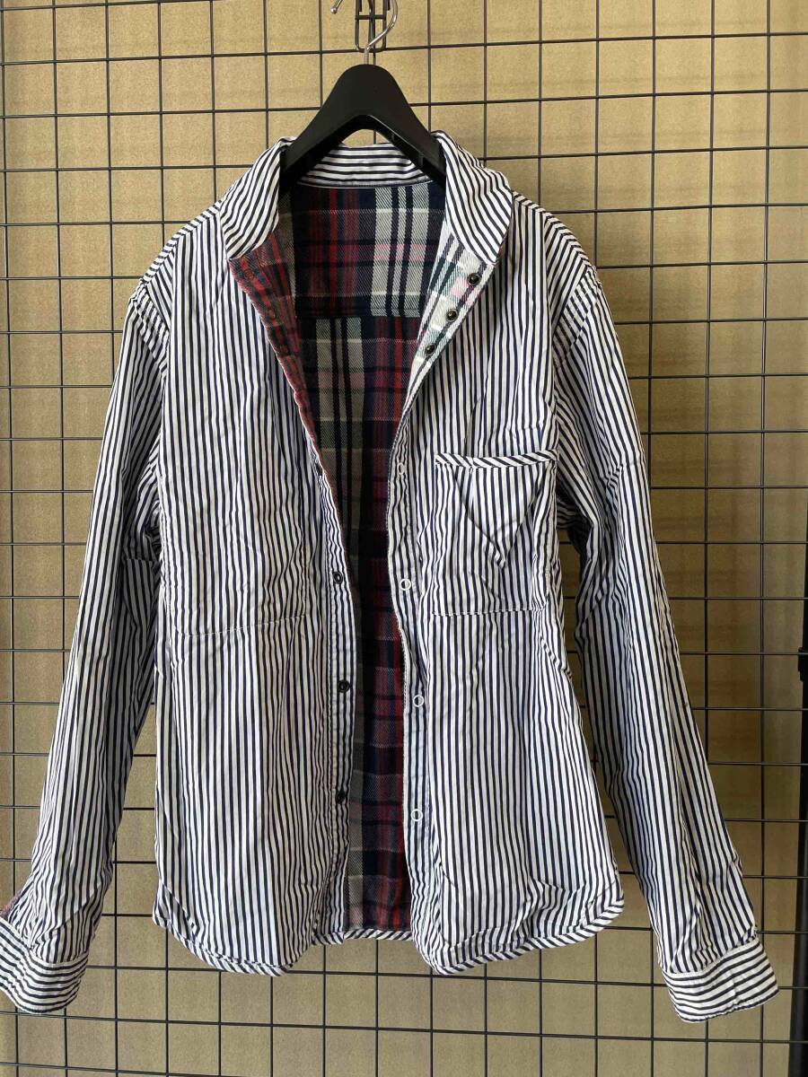 【balance co./バランスアンドコー】Flannel Check × Stripe Reversible MADE IN JAPAN フランネル チェック×ストライプ 長袖シャツの画像4