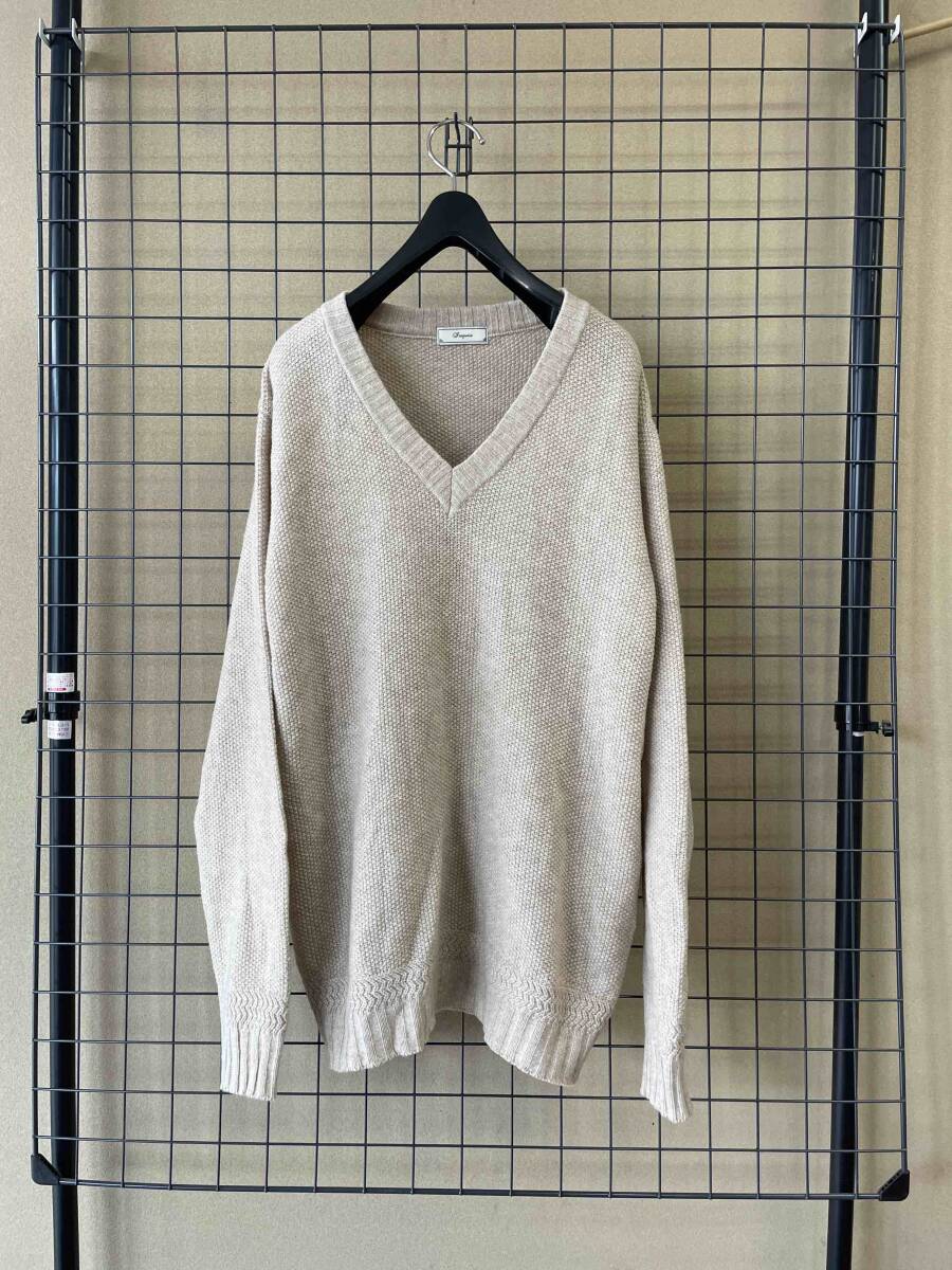 【iroquois/イロコイ】Wool × Nylon V-Neck Knit Sweater size2 MADE IN JAPAN ウール ナイロン Vネック ニット セーター_画像1