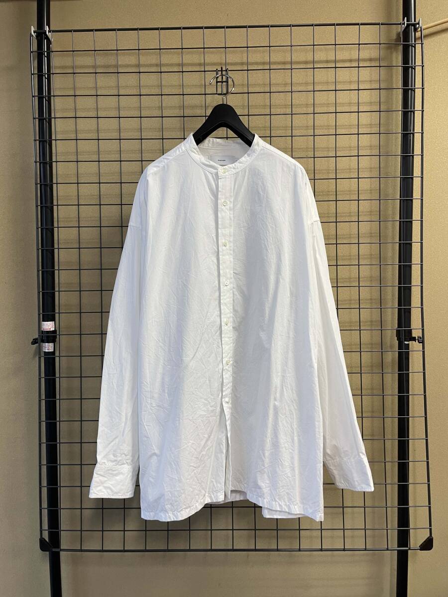 【Graphpaper/グラフペーパー】GM223-50076B Broad L/S Oversized Band Collar Shirt ブロード LS オーバーサイズ バンドカラーシャツの画像1