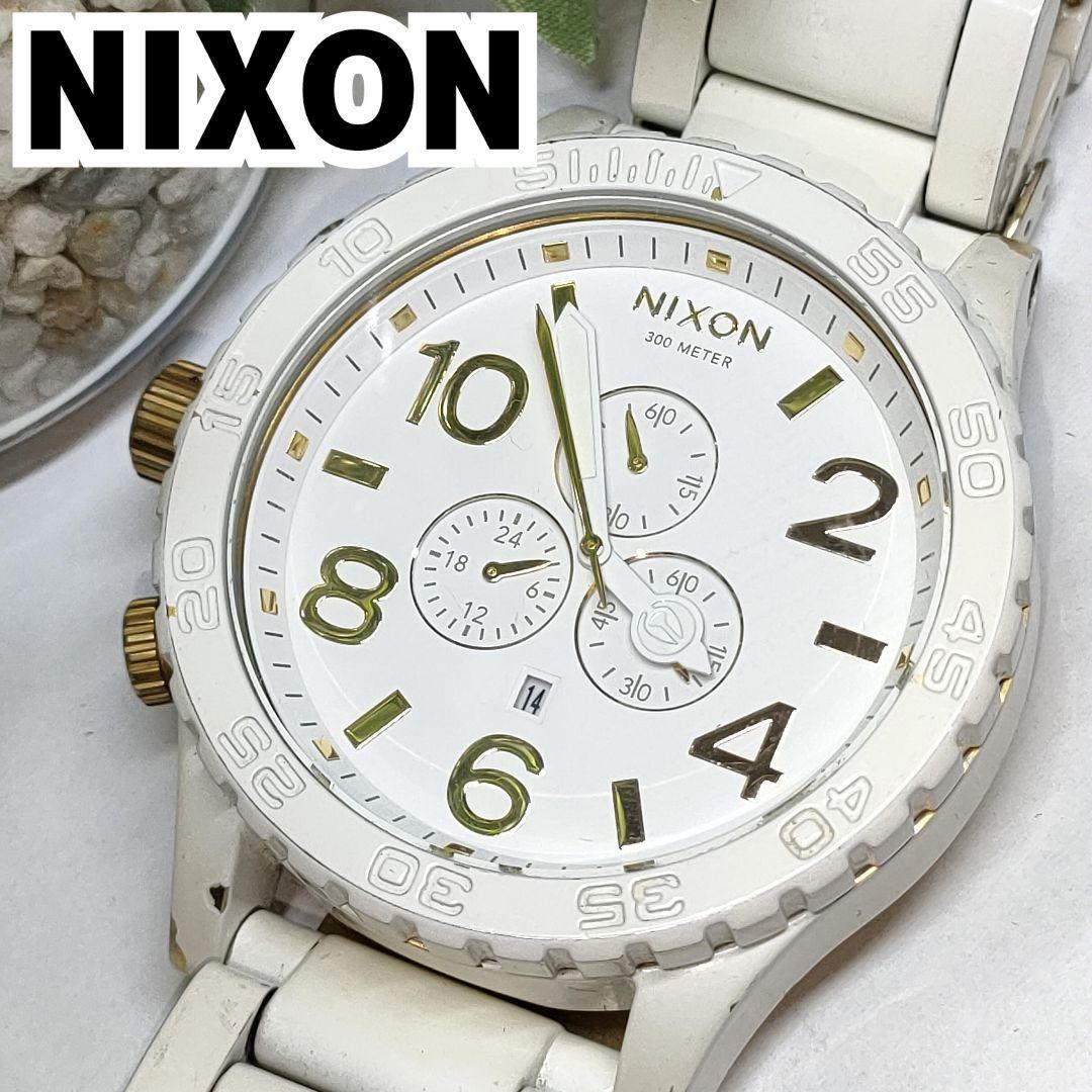 Популярная модель Nixon Watch Men's Watch 51-30 хронограф белый большой лицо белое никсон мужское золото золото 300 м. Кавалу повседневное