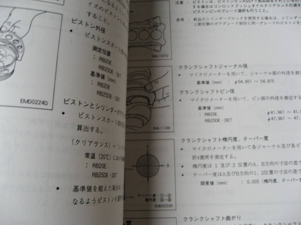 送料無料特注新品代引可即決《日産純正RB系エンジン修理書RB20E整備書RB25DE整備要領書RB25DETサービスマニュアル1996タイベル絶版品ターボ_画像2