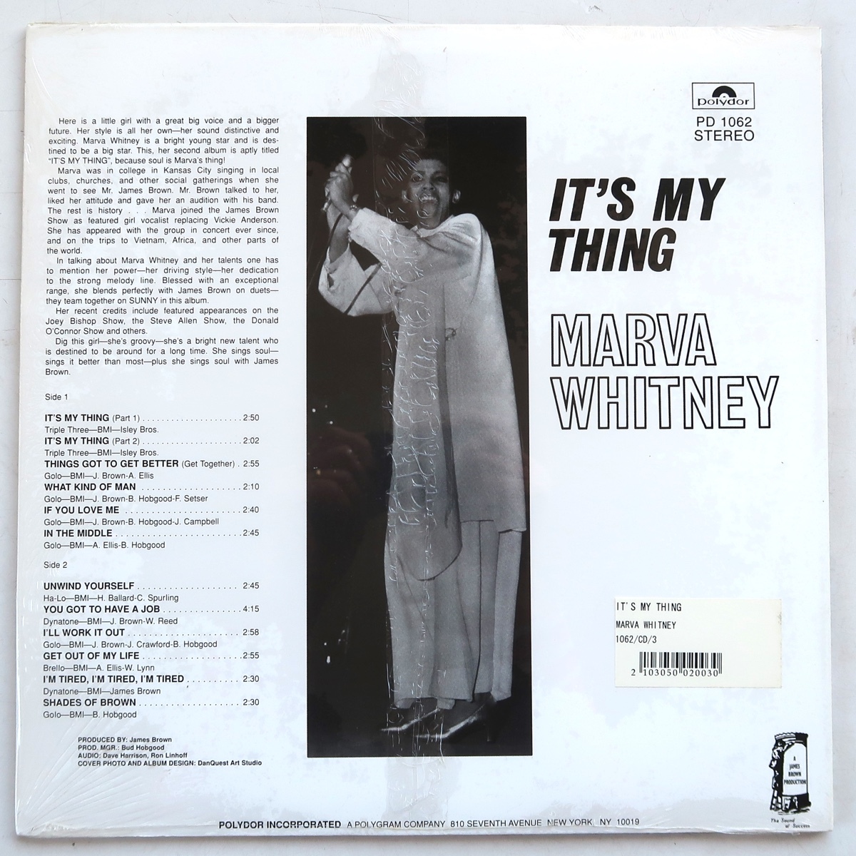 LP MARVA WHITNEY IT'S MY THING PD 1062 米盤 シュリンク付の画像2