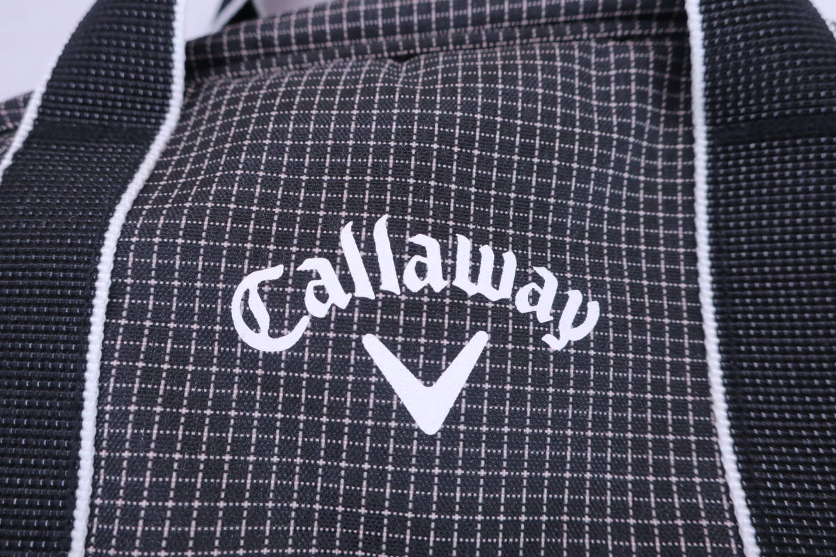 【美品】Callaway(キャロウェイ) 保冷機能付きカートバッグ 黒白チェック ゴルフ用品 2402-0157_画像2