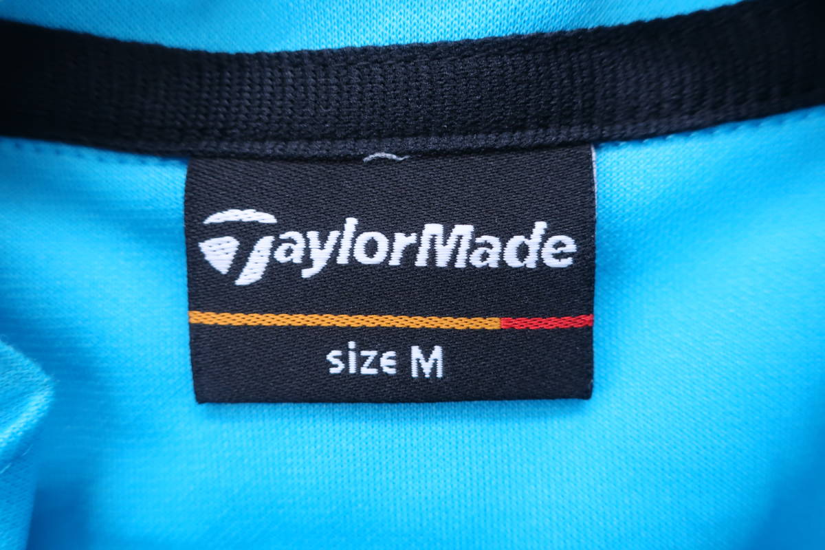 【感謝セール】【超美品】中古 ゴルフウェア TaylorMade(テーラーメイド) ハーフジップシャツ 水色 メンズ M_画像4