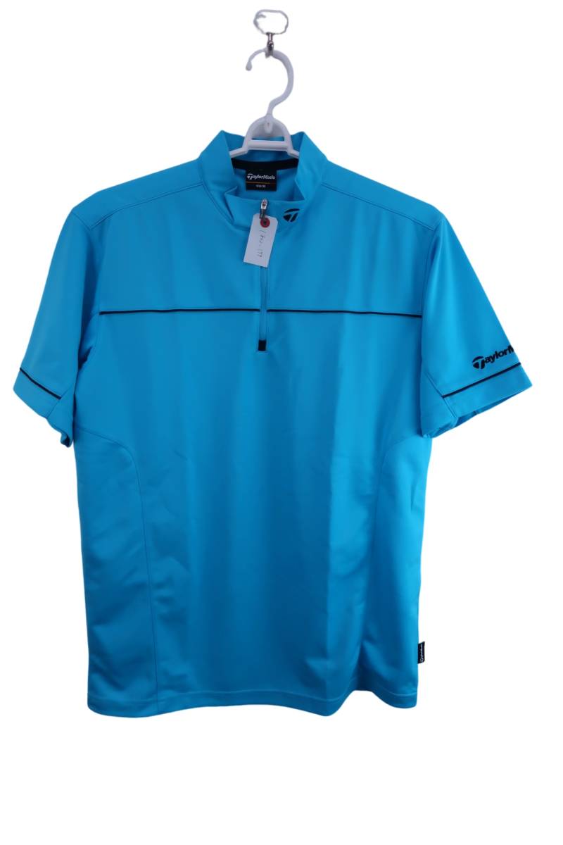 【感謝セール】【超美品】中古 ゴルフウェア TaylorMade(テーラーメイド) ハーフジップシャツ 水色 メンズ M_画像1