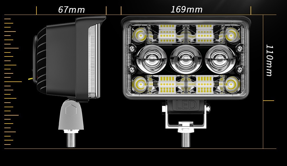 ２個セット スーパーライト156WレンズスクエアLEDスポット洪水コンボ作業灯 LED投光器 各軽いポッド ホワイトとイエローを提供します_画像6