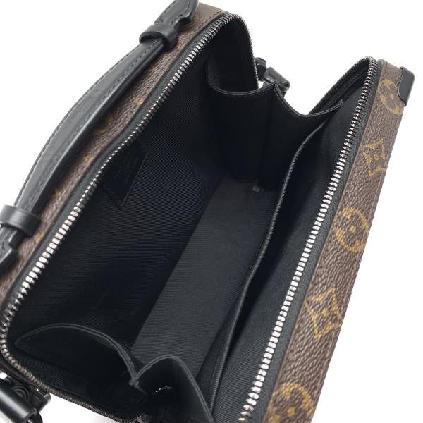 LOUIS VUITTON ルイヴィトン M45935 マカサー ハンドル ソフトトランク ショルダーバッグ モノグラム 茶色 黒 メンズ 管理RY24000819_画像6