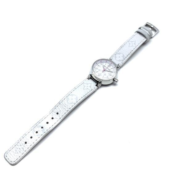 LOUIS VUITTON Louis Vuitton QA115 язык b-ru наручные часы 3 стрелки кварц белый белый серый монограмма нержавеющая сталь PVC кожа управление RY24000817