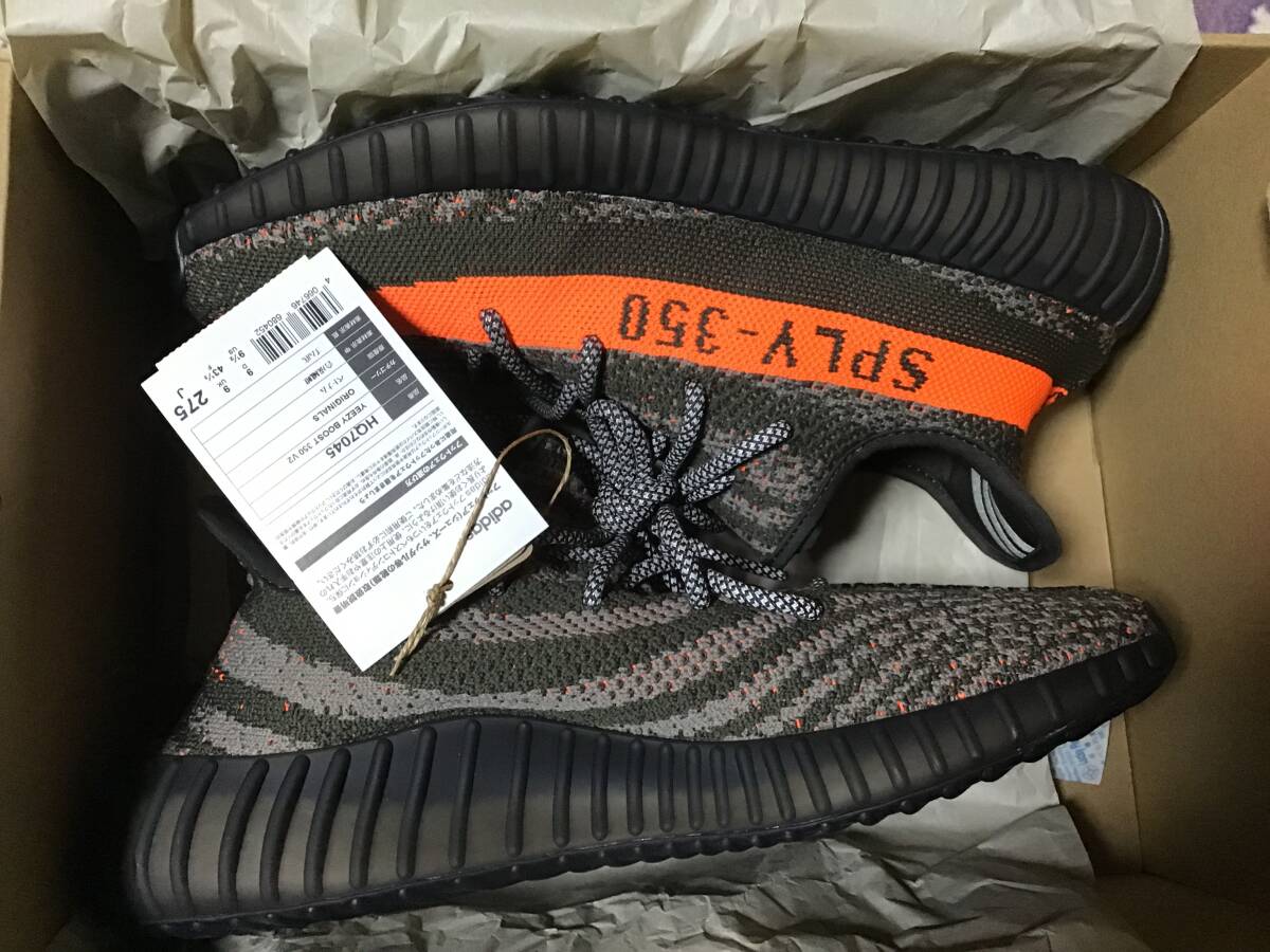 27.5cm 新品国内正規 adidas YEEZY BOOST 350 V2 CARBONBELUGA HQ7045 アディダス イージーブースト カーボンベルーガ US9.5_画像7