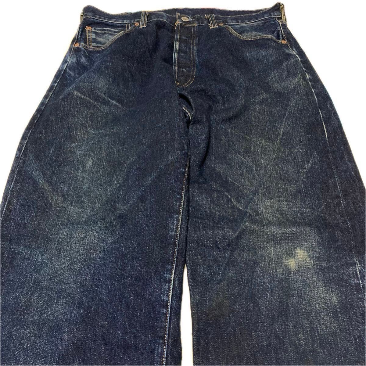 【希少】90s Levi's 501XX 復刻 USA製 赤耳 555 バレンシア 97年 w36 リーバイス デニムパンツ 濃紺