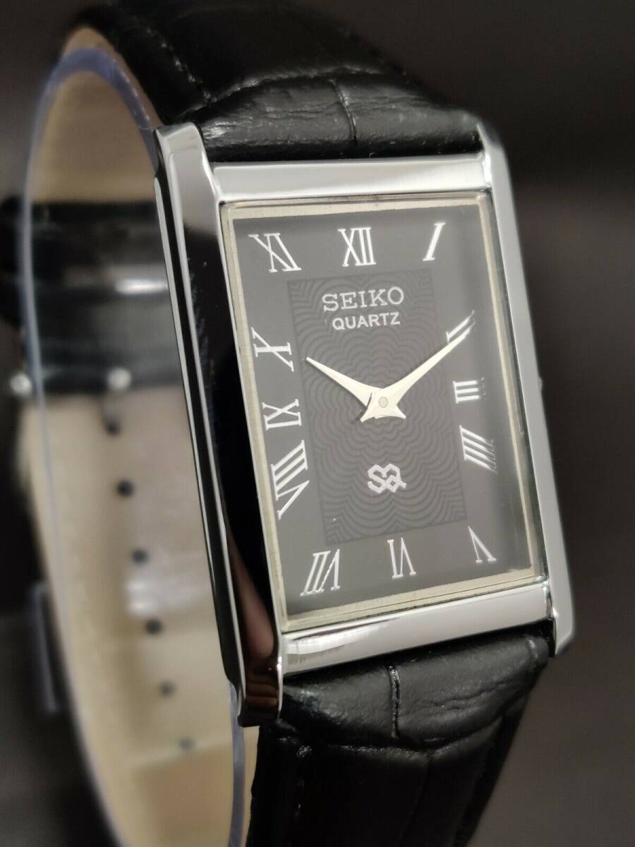 ★OH済 日本未発売 海外限定 SEIKO セイコー ヴィンテージ アンティーク クォーツ スリム シルバー ブラック 男性 メンズ 腕時計☆送料無料_画像5