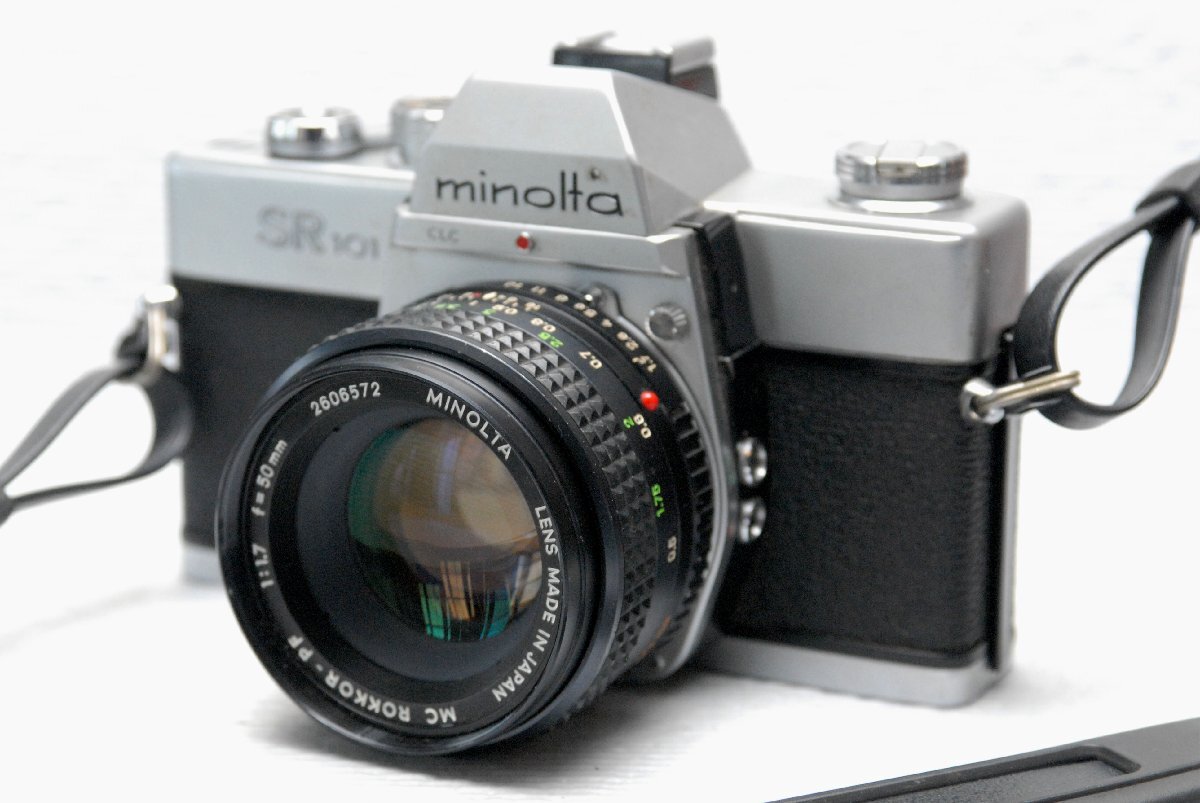 （綺麗）MINOLTA ミノルタ 高級一眼レフカメラ SR101ボディ + 純正50mm高級レンズ1:1.7付 希少な作動品_画像2